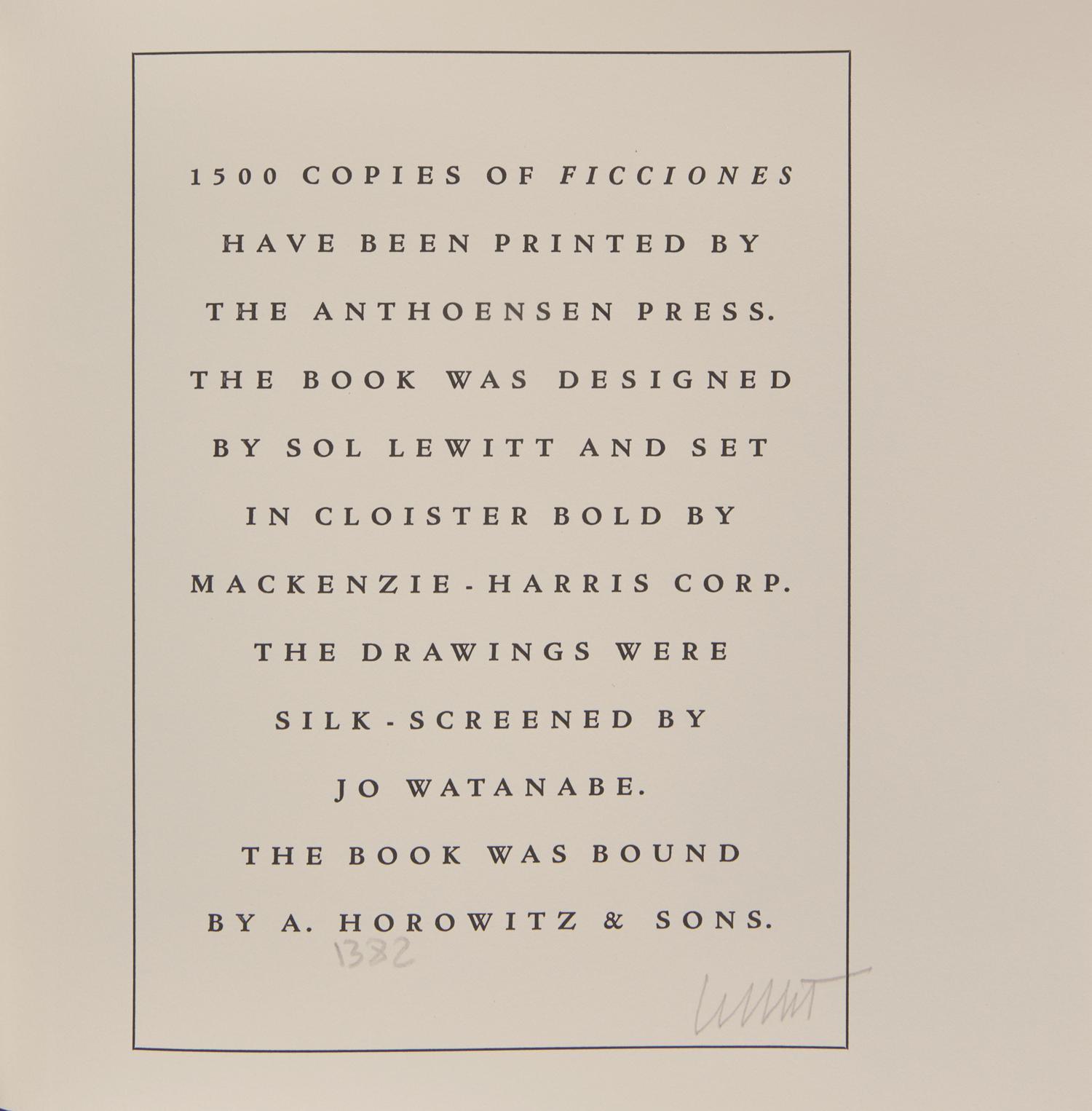 [LIMITED EDITIONS CLUB]. BORGES, Jorge Luis (1899-1986). Ficciones. New York: The Limited Editions Club, 1984.