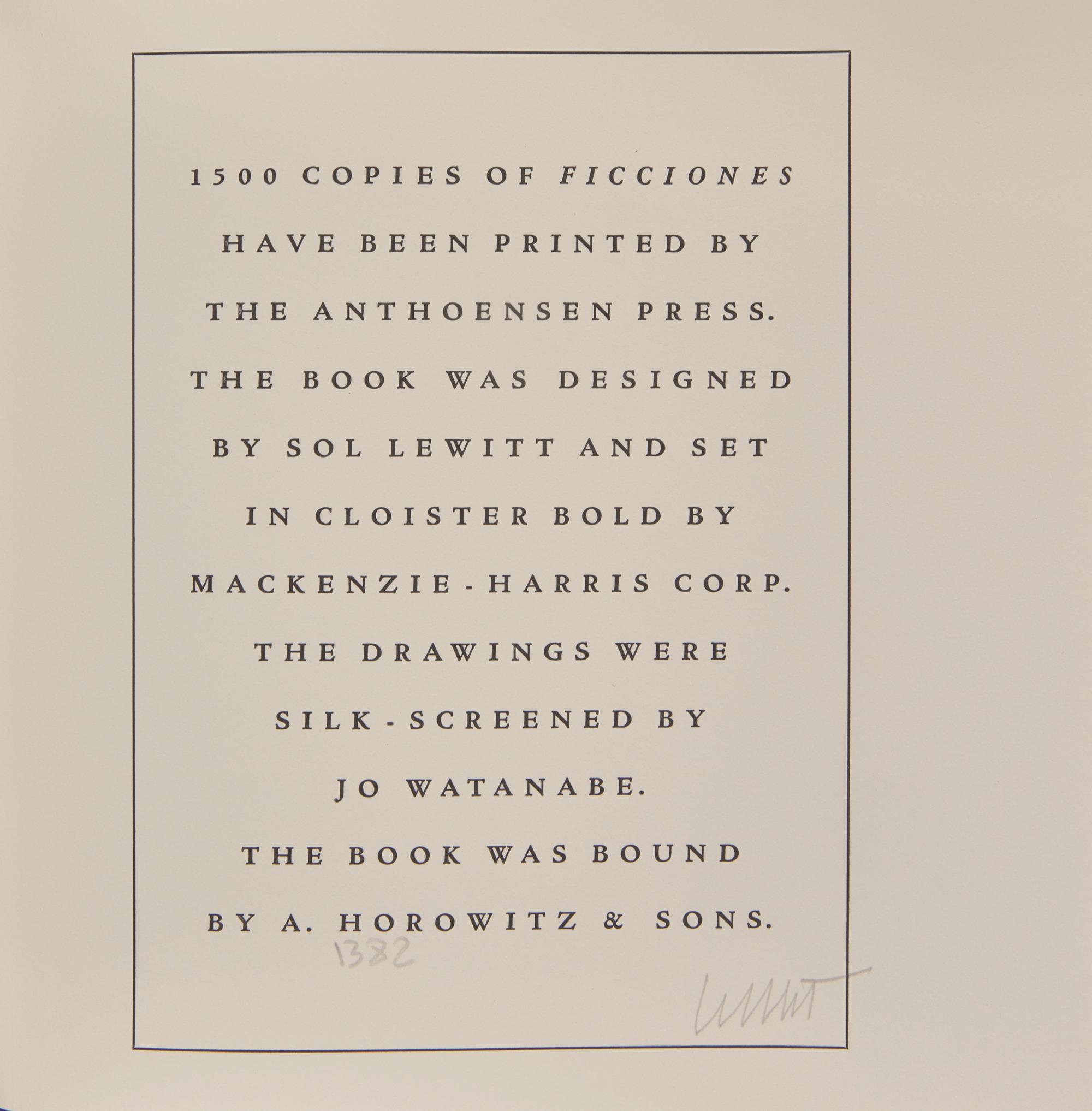 [LIMITED EDITIONS CLUB]. BORGES, Jorge Luis (1899-1986). Ficciones. New York: The Limited Editions Club, 1984.