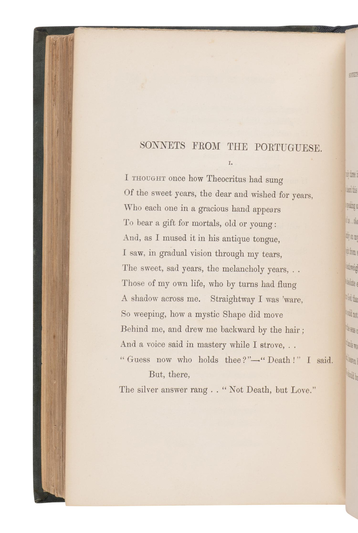 BROWNING, Elizabeth Barrett (1806-1861). Poems . London: Chapman & Hall, 1850.