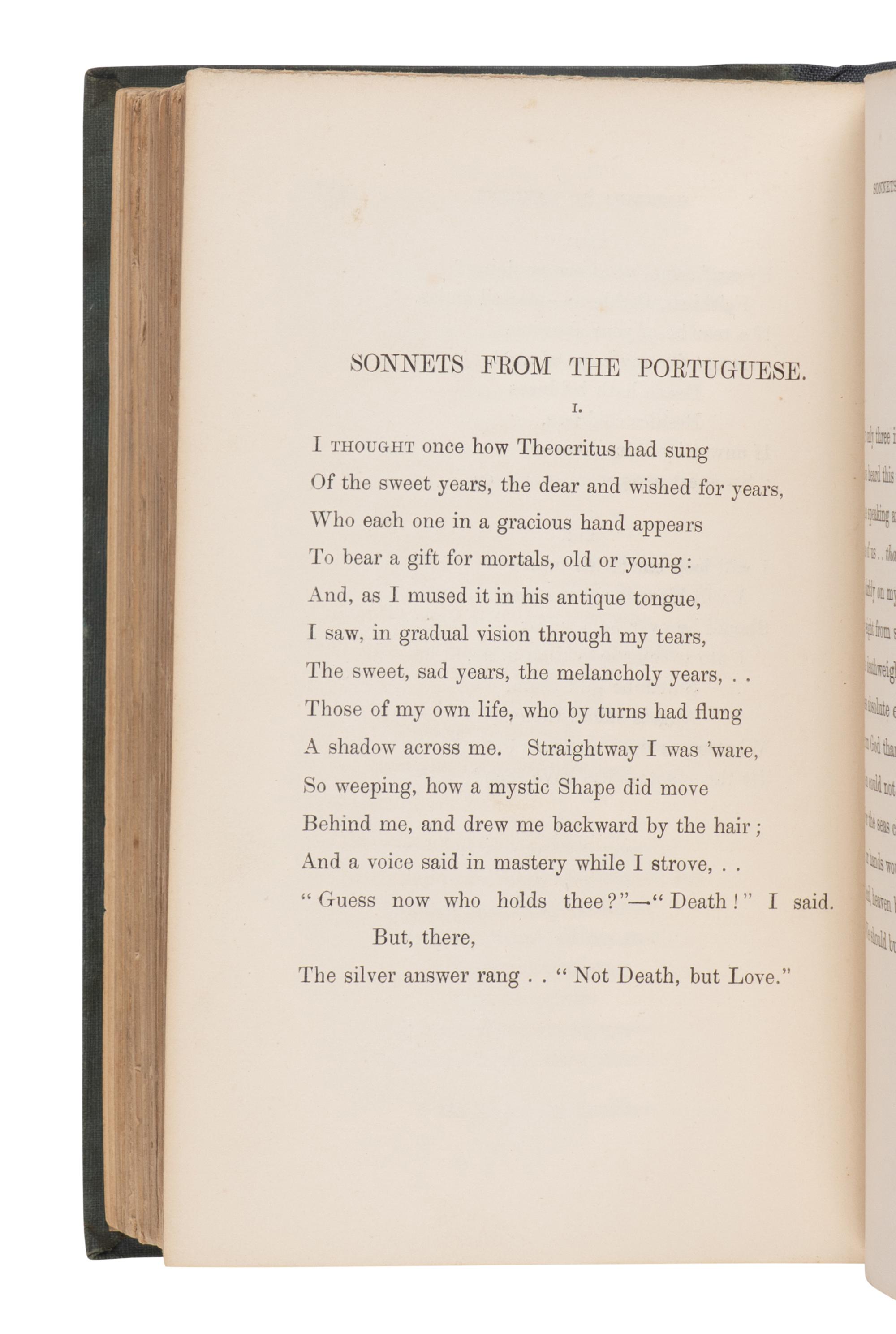 BROWNING, Elizabeth Barrett (1806-1861). Poems . London: Chapman & Hall, 1850.