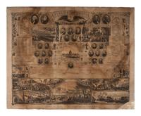 [CIVIL WAR]. A group of 3 items highlighted by military memorial certificate presented to Lieutenant William A. Williams, Co. H, 123rd Ohio Infantry, POW Libby Prison.