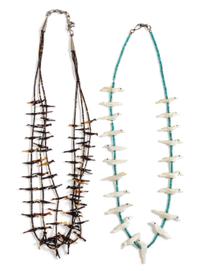 Two Zuni Fetish Necklaces Length of longer 24 inches.