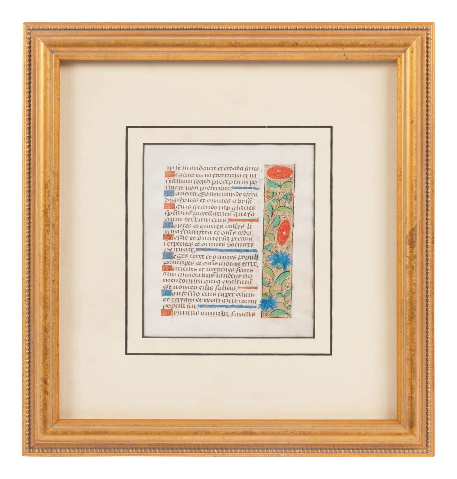 A Group of Book of Hours Leaves on Vellum