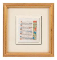 A Group of Book of Hours Leaves on Vellum