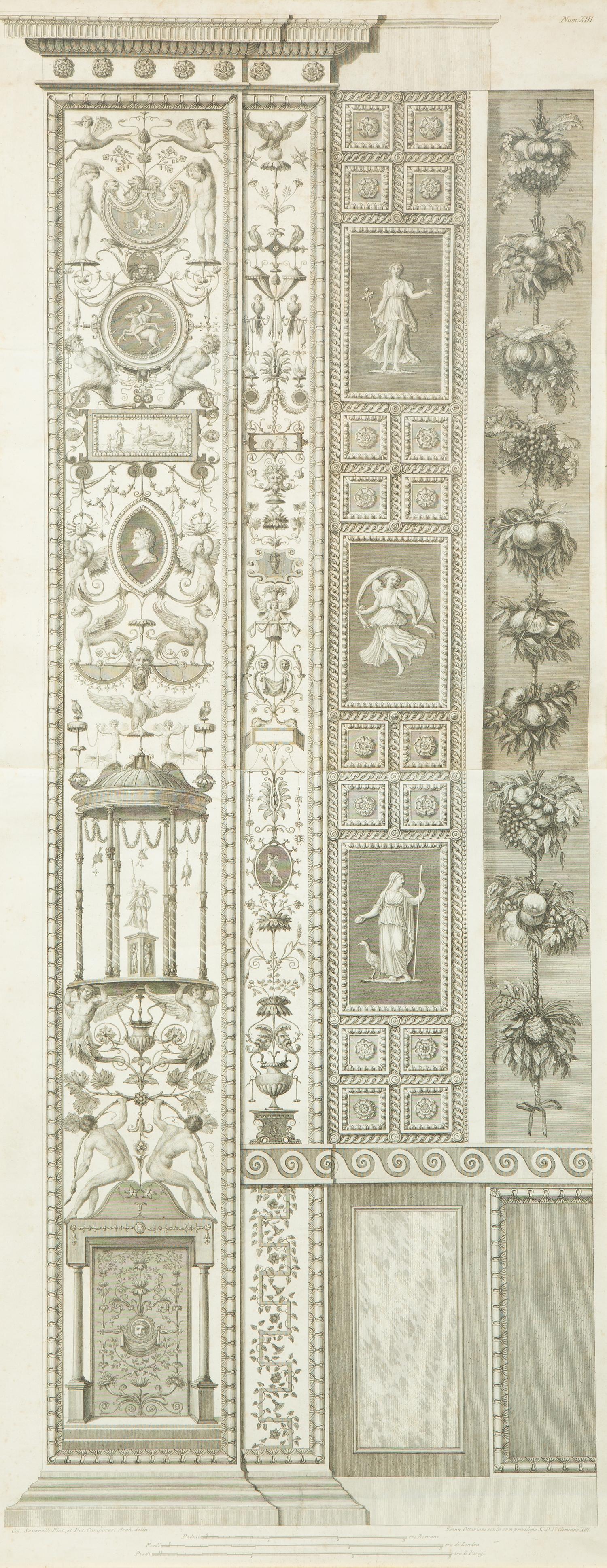 A Set of Six Giovanni Ottaviani Architectural Engravings, After Scaravelli — 19TH CENTURY