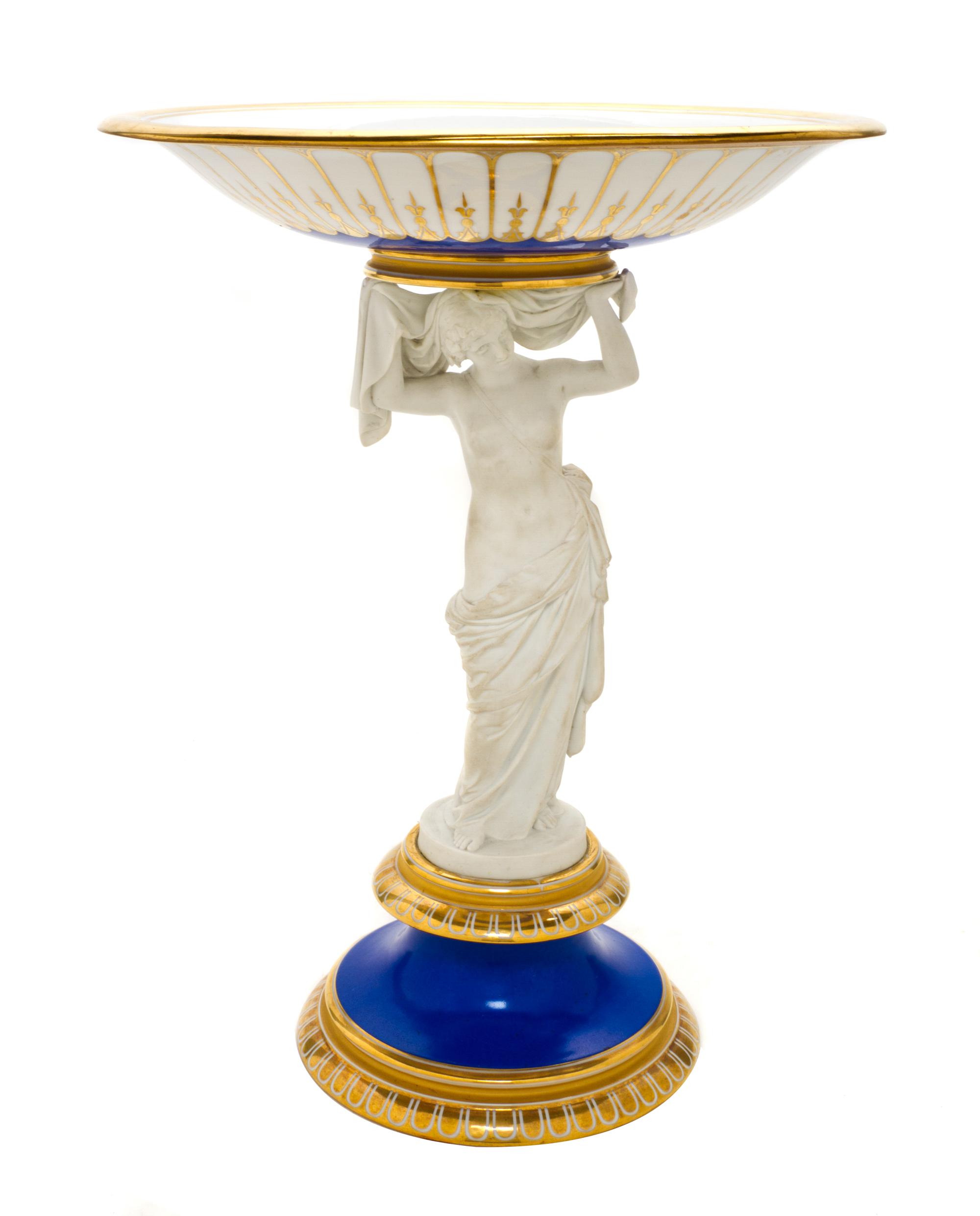 A Royal Copenhagen Porcelain Centerpiece, Height 16 1/8 inches.