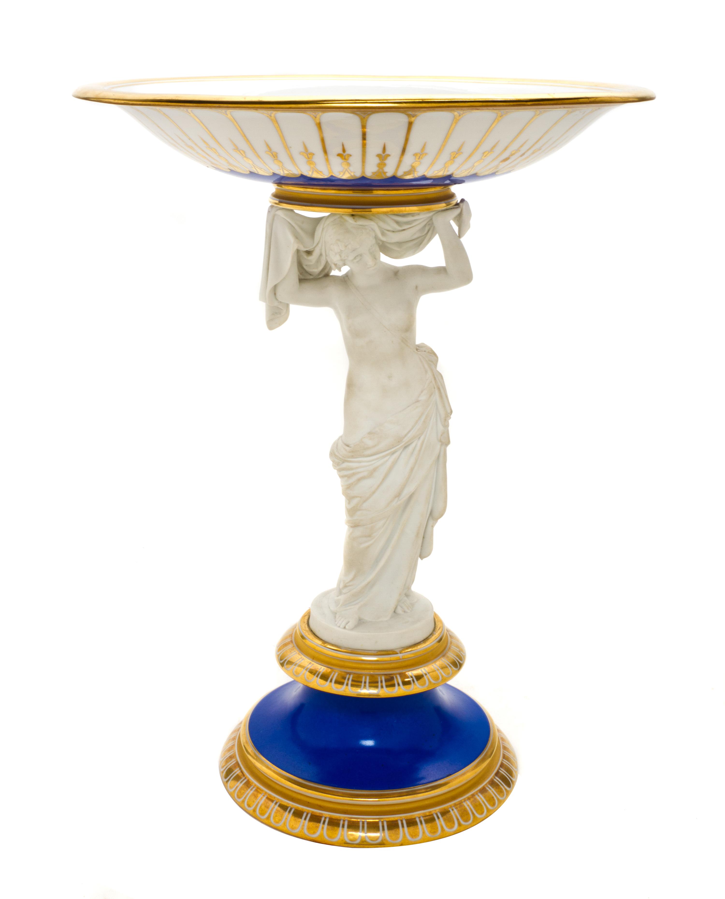 A Royal Copenhagen Porcelain Centerpiece, Height 16 1/8 inches.