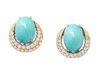 TURQUOISE AND DIAMOND EARRINGS