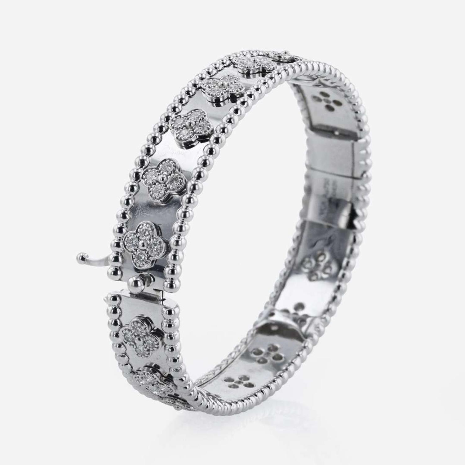 A Van Cleef and Arpels 18K White Gold and Diamond Bracelet