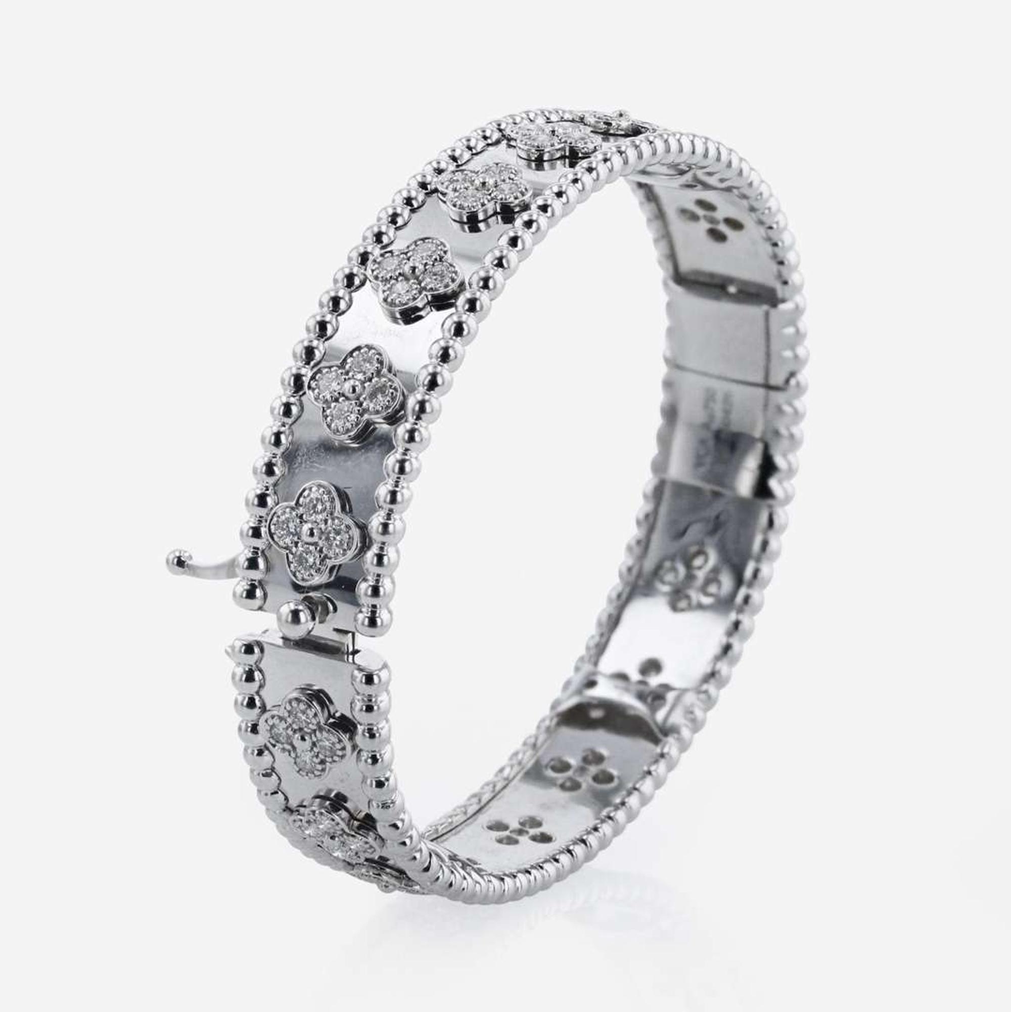 A Van Cleef and Arpels 18K White Gold and Diamond Bracelet