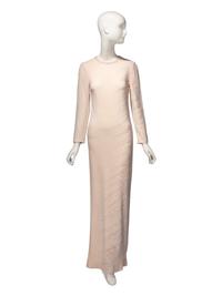 Guy Laroche Haute Couture, Beaded Cream Gown & Ostrich Cape