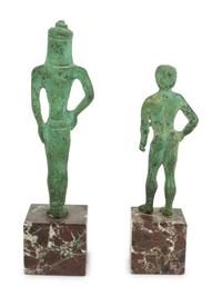 Two Etruscan Style Bronze Figures