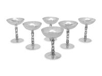 A Set of Six Mexican Silver Champagne Coupes