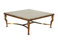 An Empire Style Painted and Parcel Gilt Coffee Table