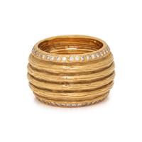 KATY BRISCOE, YELLOW GOLD AND DIAMOND 'COLUMN' RING
