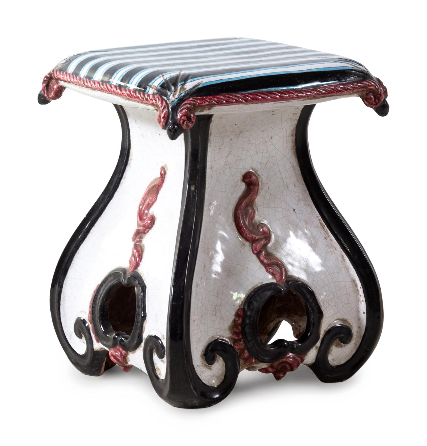 An Italian Ceramic Stool