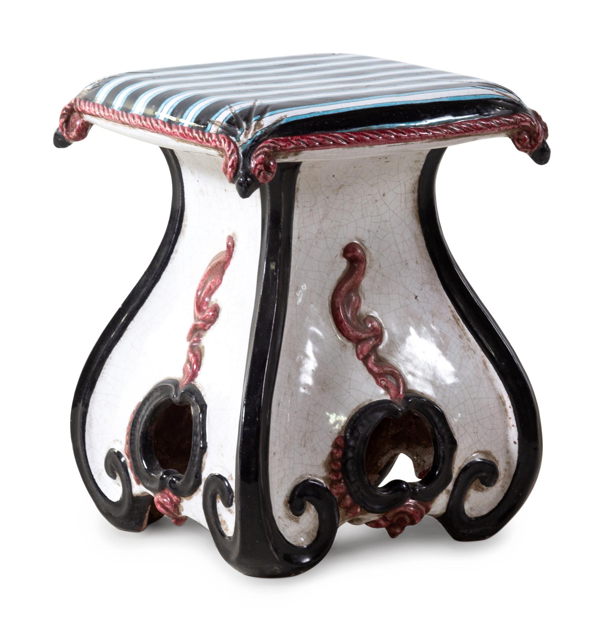 An Italian Ceramic Stool