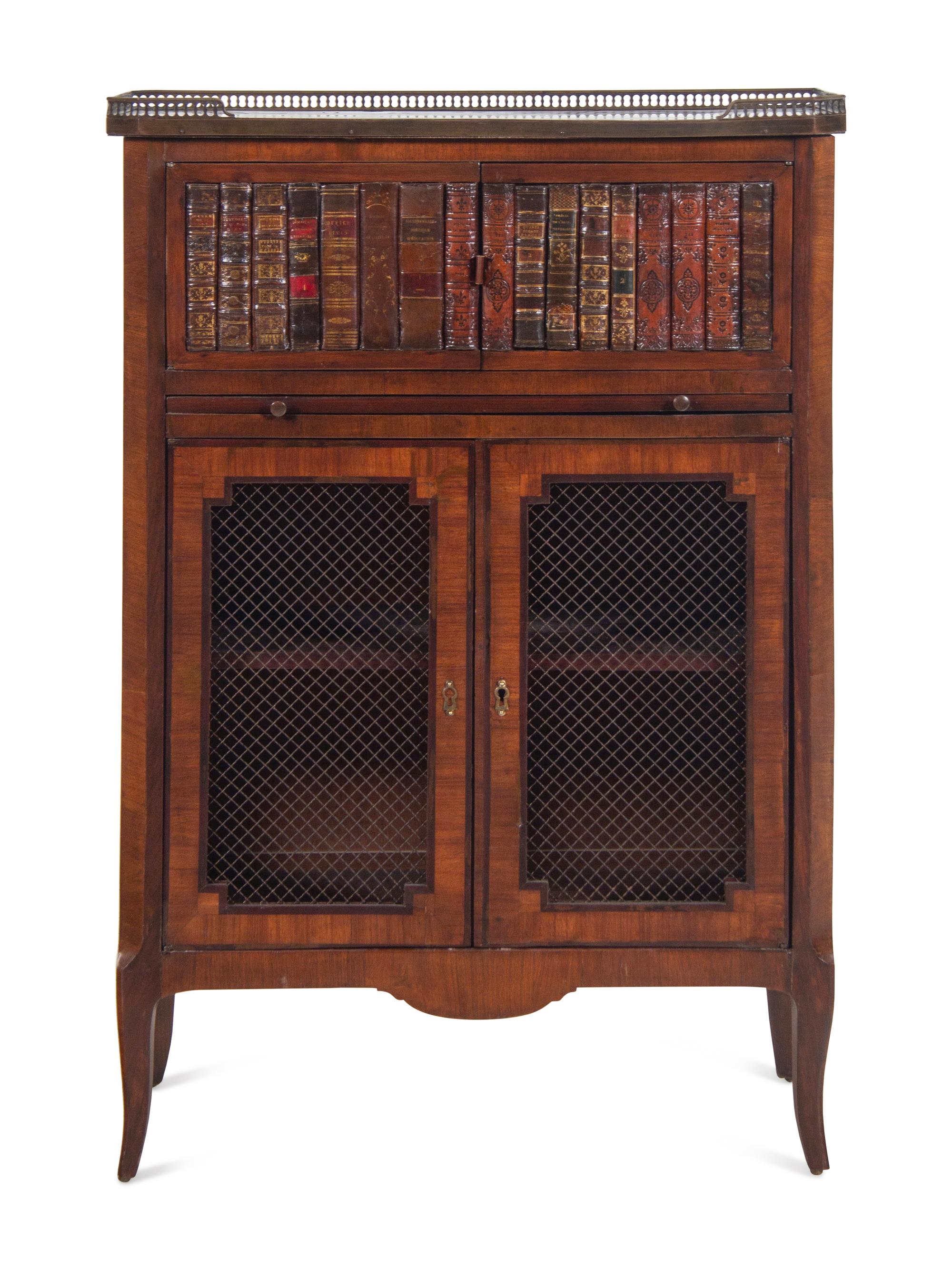 A Louis XV Style Faux-Book Cabinet