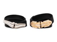 Two Judith Leiber Art Deco Style Belts, 1980-90s