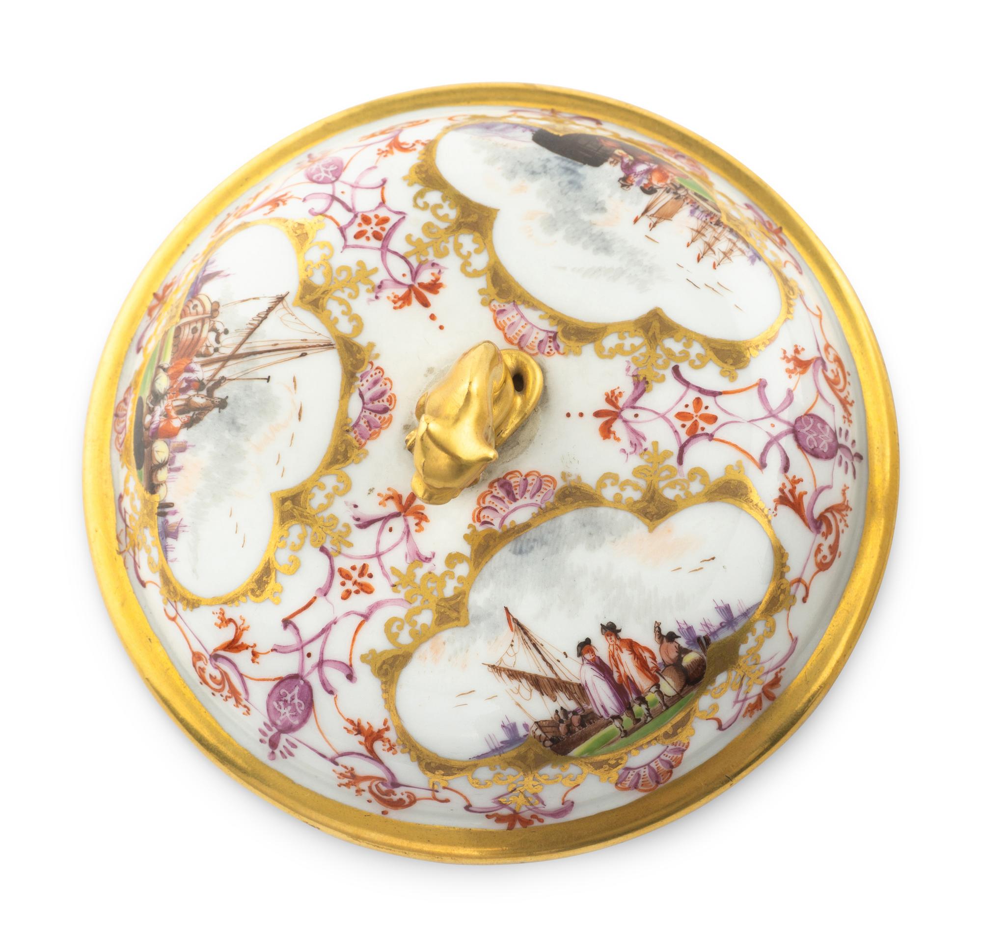 A Meissen Porcelain Covered Bowl ( Écuelle ) and Associated Meissen Stand