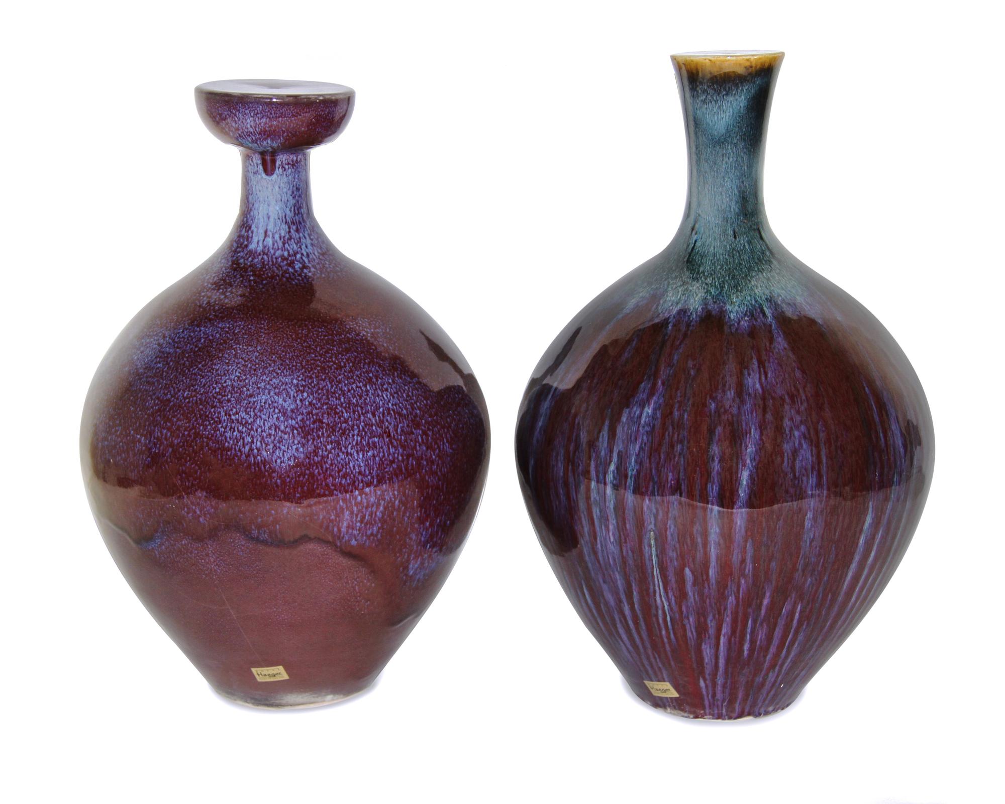 Two Pottery Lamp Bases Height of taller 22 inches. — Attributed to Harding Black