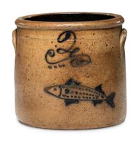 A Rare P. H. Smith Two-Gallon Cobalt Decorated 'Fish' Jug