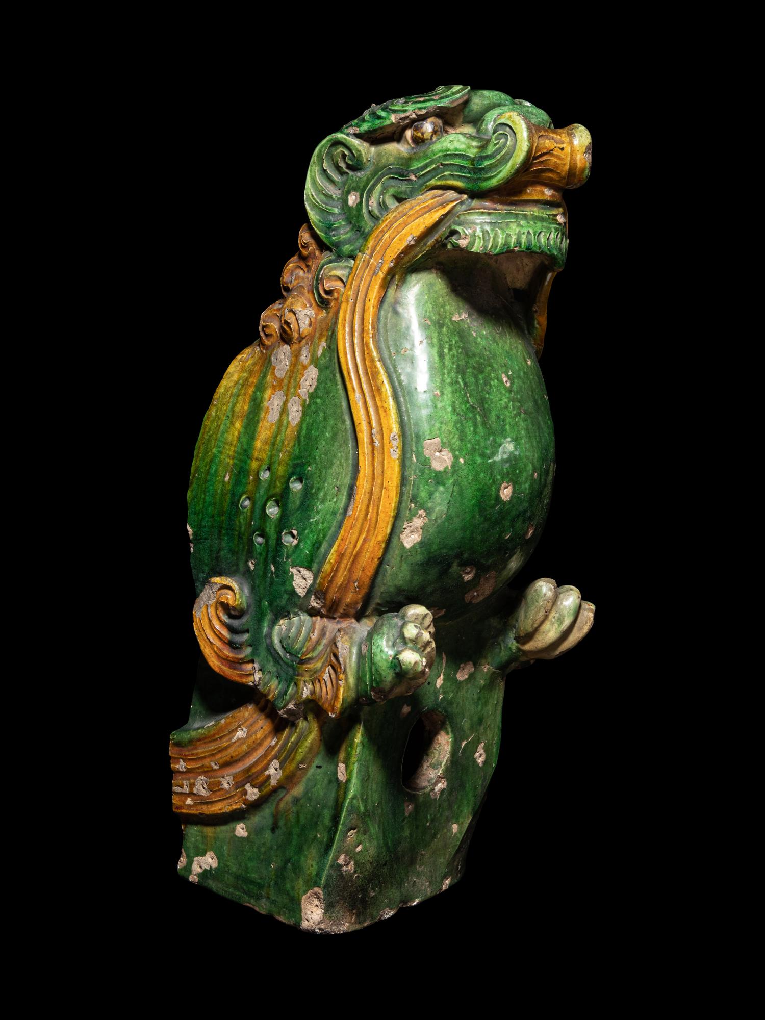 A Sancai Glazed Roof Tile