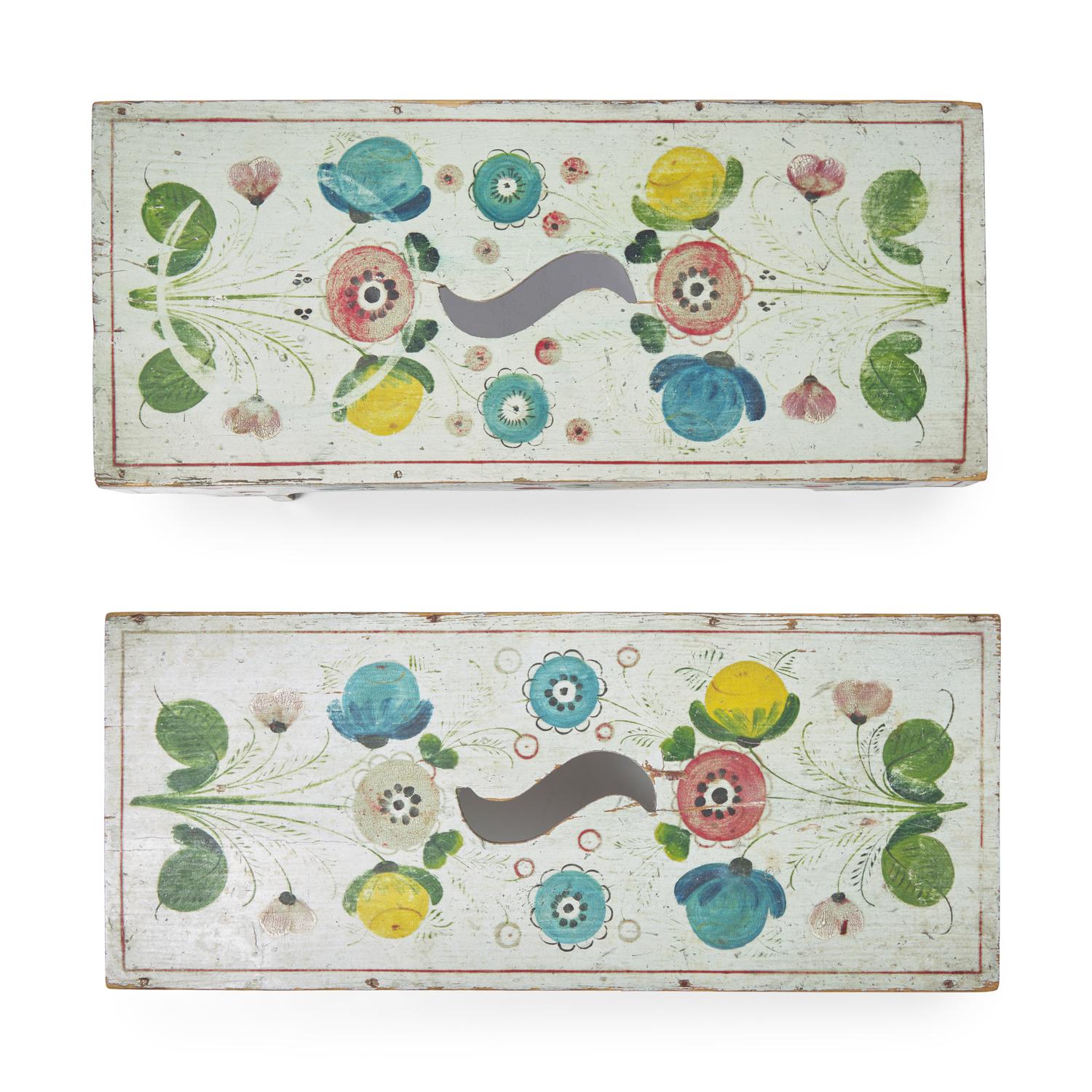 A Pair of Paint-Decorated Stools