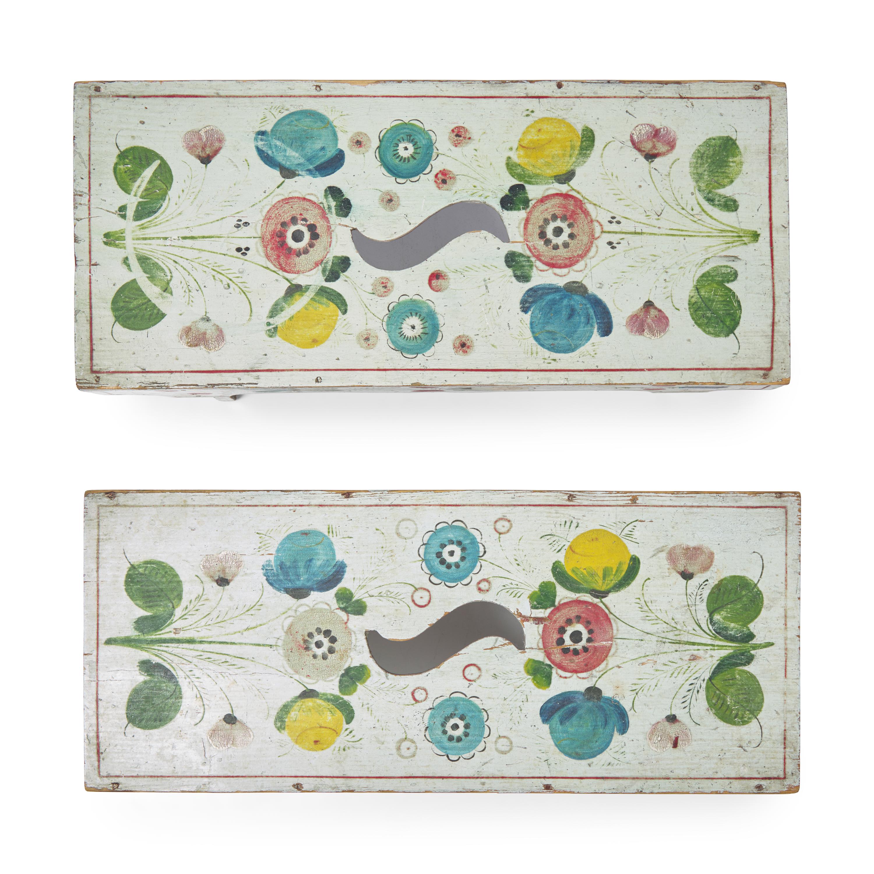 A Pair of Paint-Decorated Stools