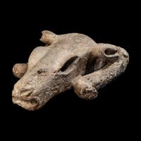 A Western Asiatic Jadeite or Serpentine Ram’s Skull