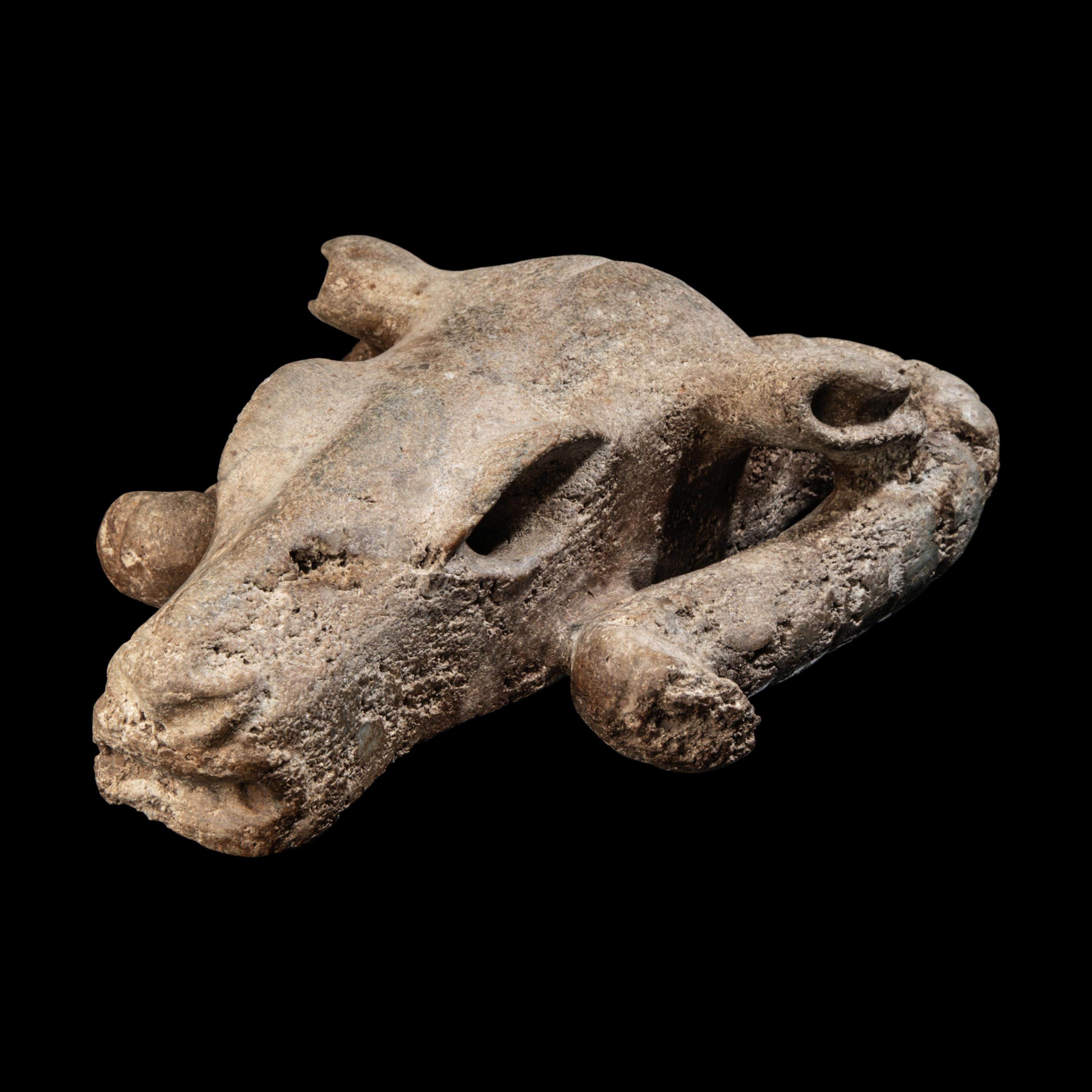 A Western Asiatic Jadeite or Serpentine Ram’s Skull