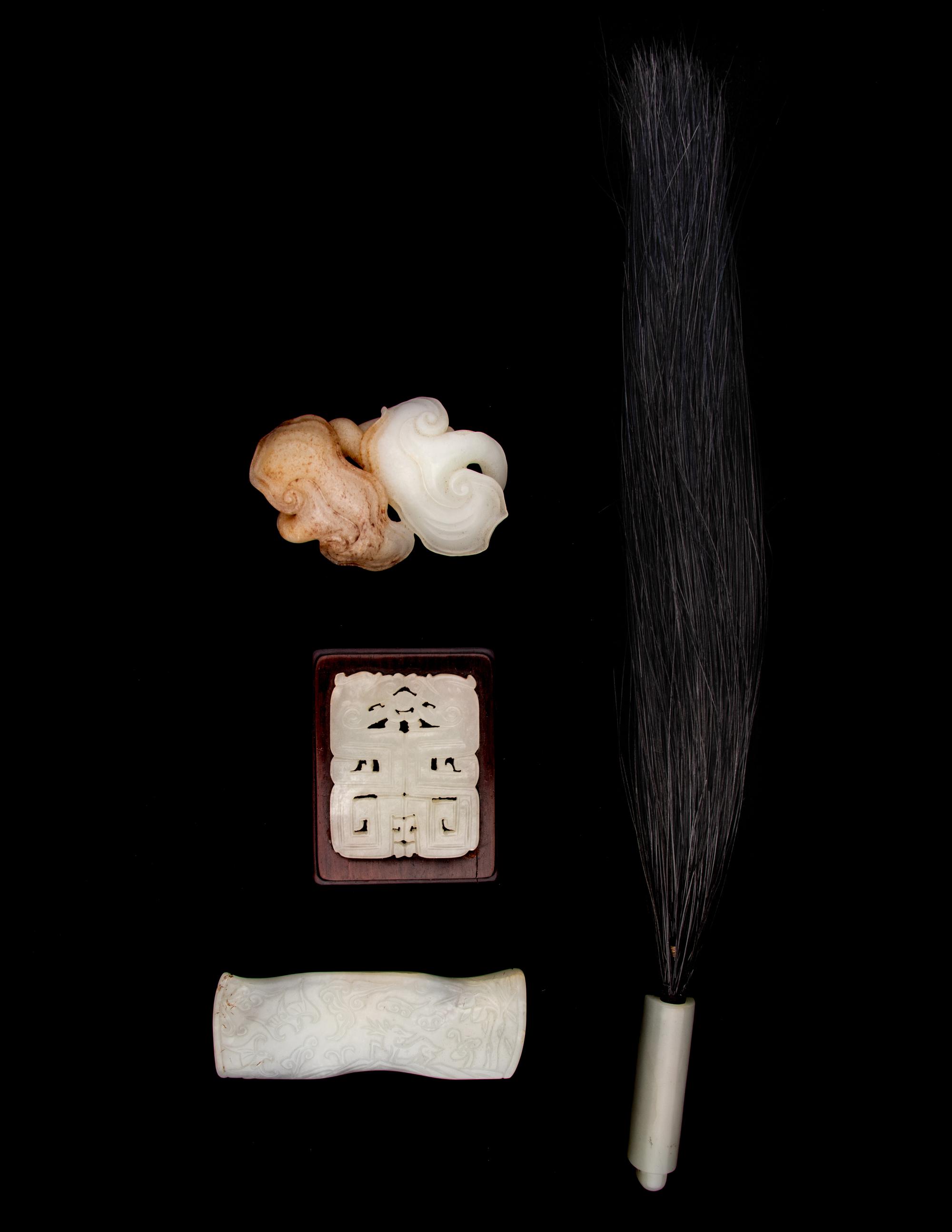 Four Pale Celadon Jade Carvings