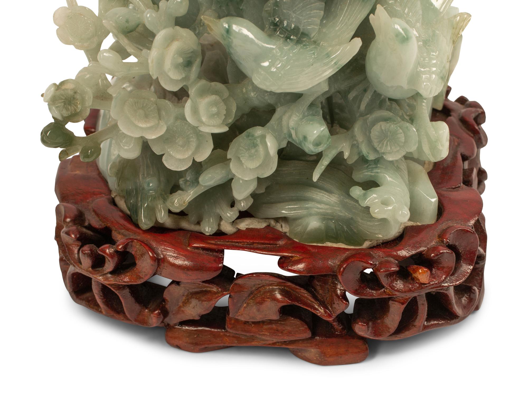 A Chinese Carved Hardstone Bird Group