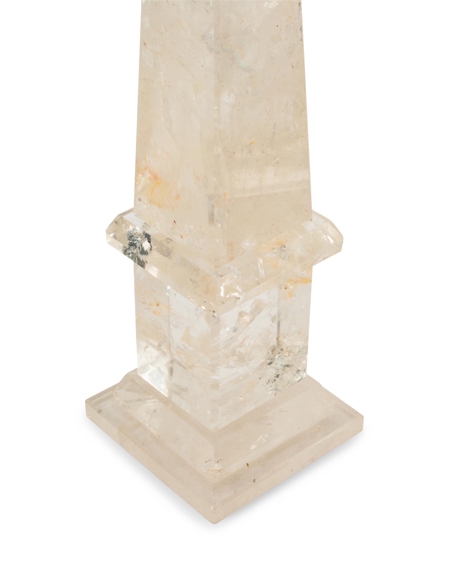 A Pair of Rock Crystal Obelisks
