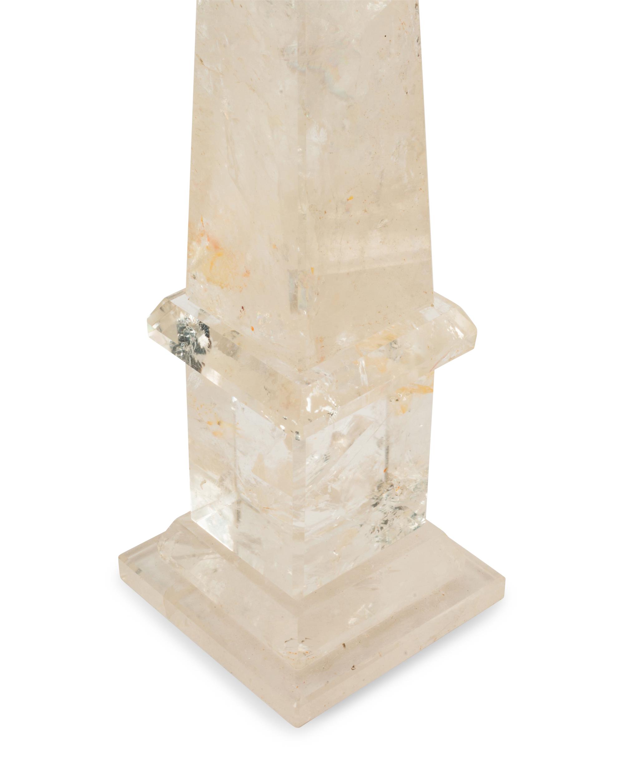 A Pair of Rock Crystal Obelisks