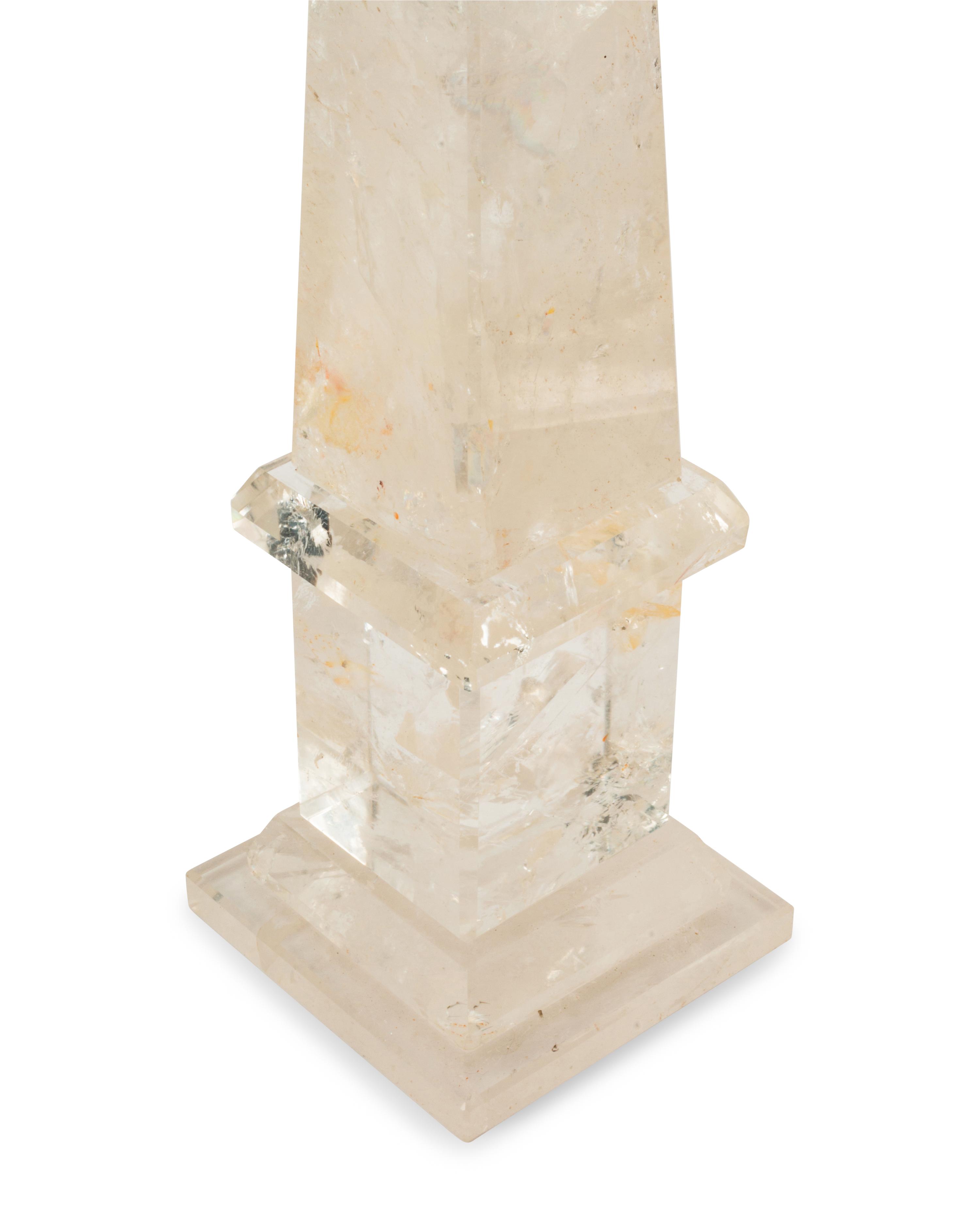 A Pair of Rock Crystal Obelisks