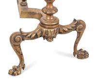 A Pair of Neoclassical Gilt Bronze Andirons