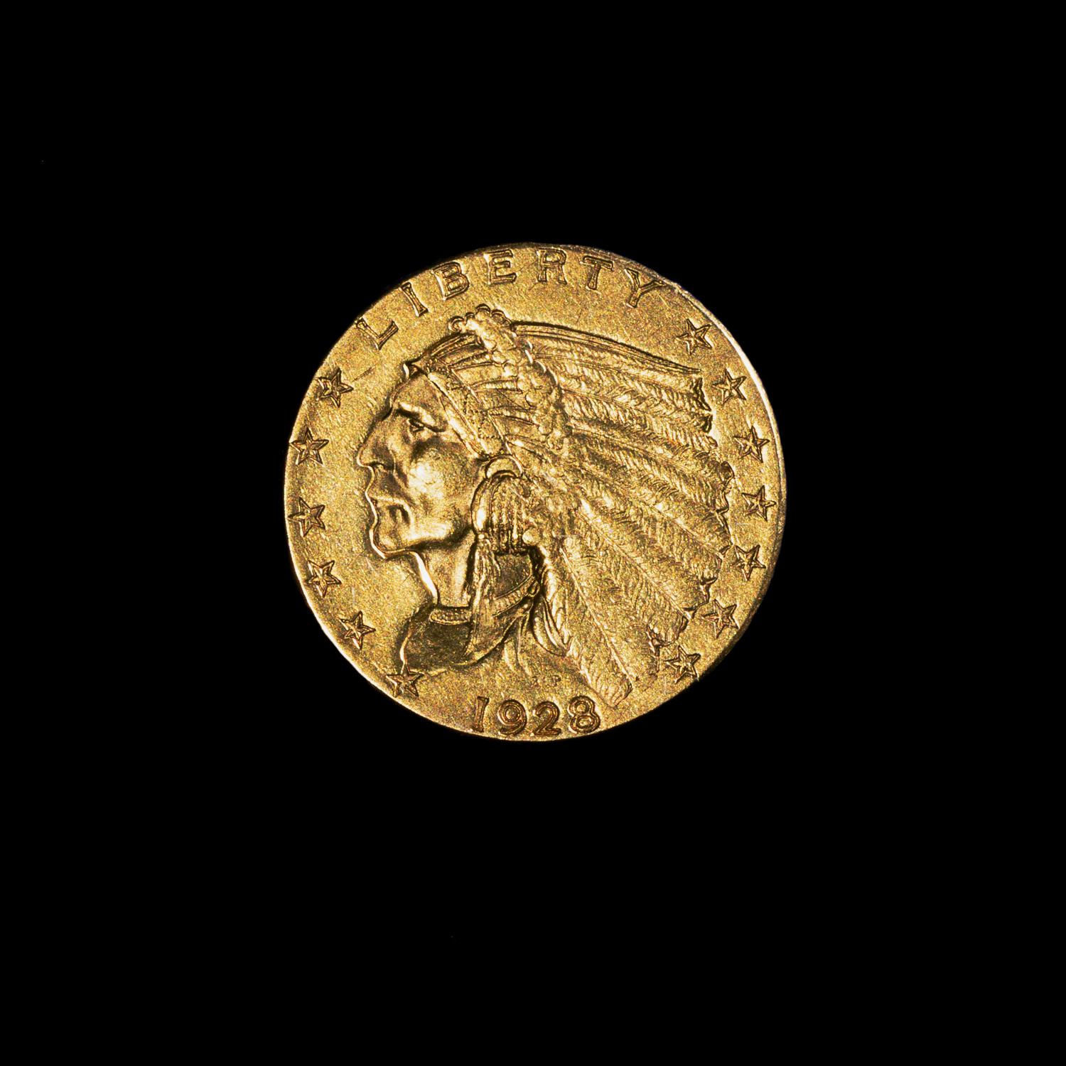 A United States 1928 Indian Head $2.50 Gold Coin