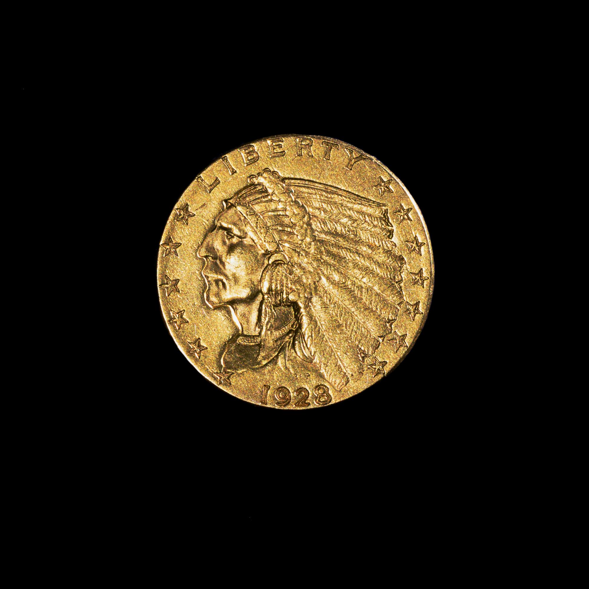 A United States 1928 Indian Head $2.50 Gold Coin