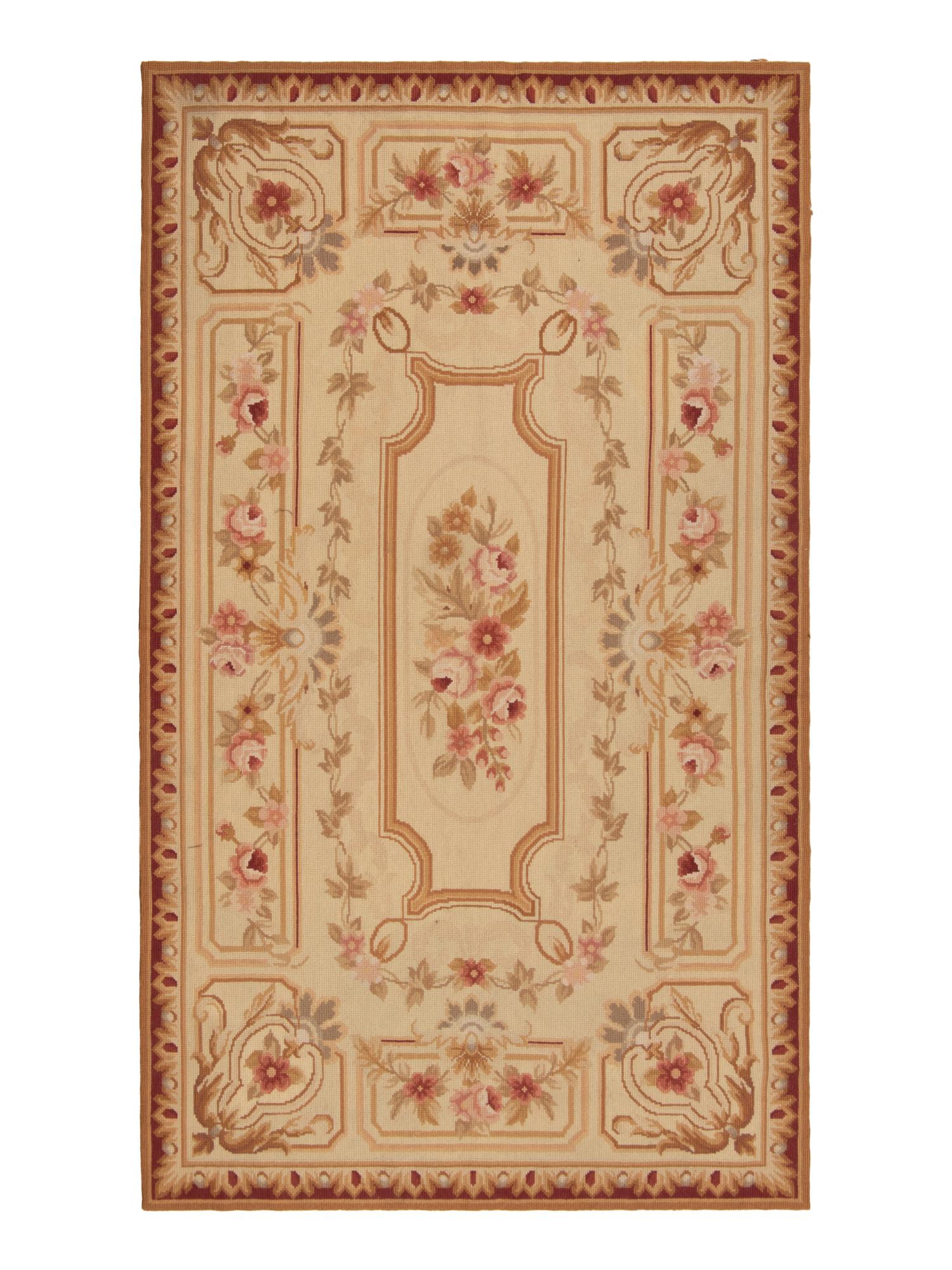 A French Needlepoint Embroidered Floor Covering