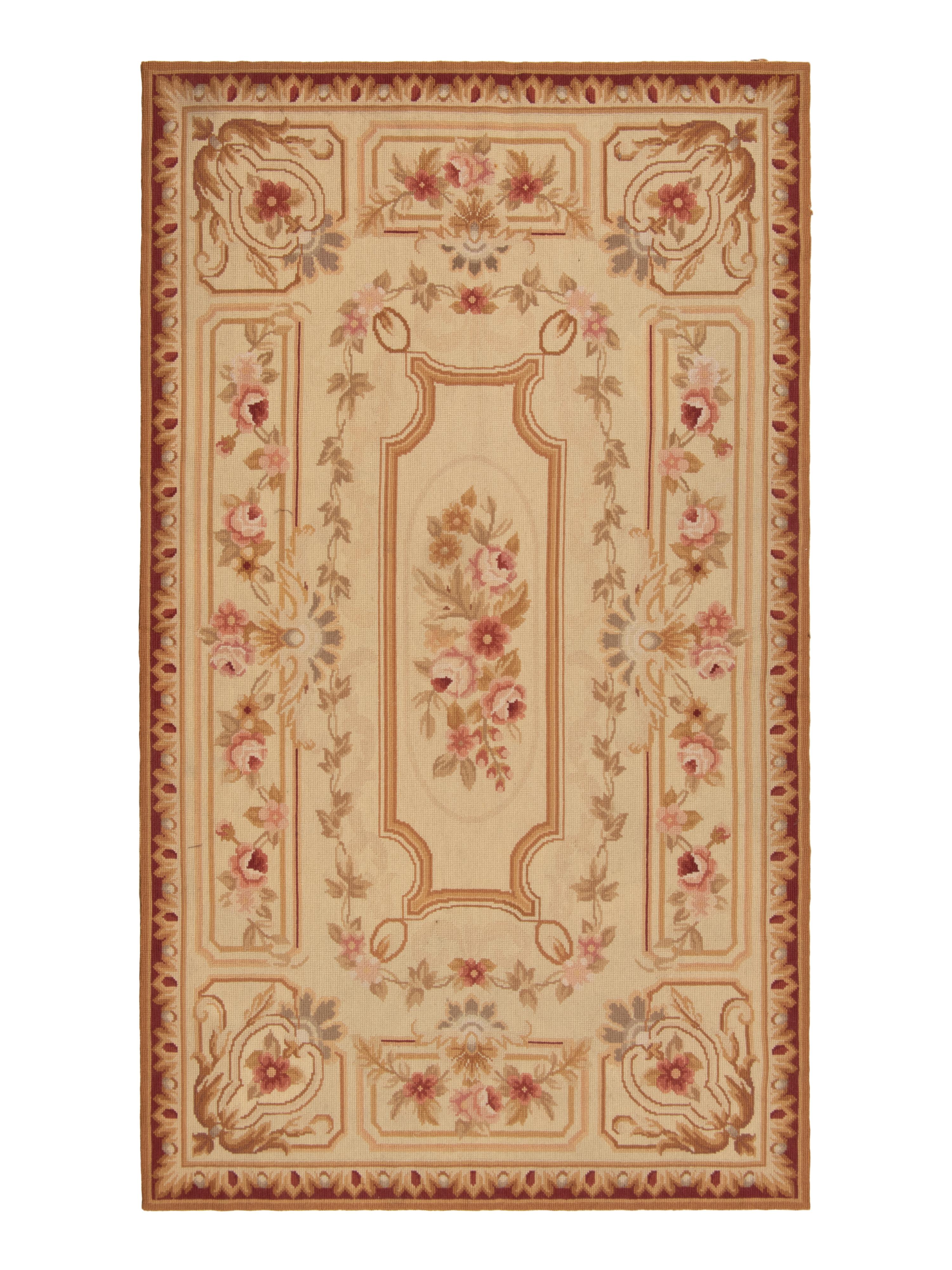 A French Needlepoint Embroidered Floor Covering