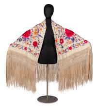 Embroidered Floral Piano Shawl, 1930s