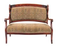 A Victorian Mahogany Parlor Suite, Width of settee 51 inches.