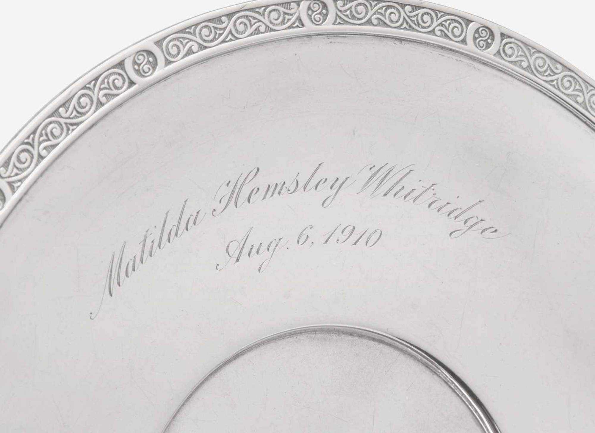 An assembled group of eight sterling silver tablewares, Tiffany & Co., New York, NY, dates ranging 1853-1891
