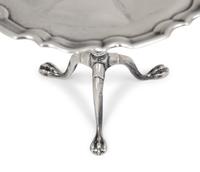 A Pair of Diminutive English Silver Center Tables