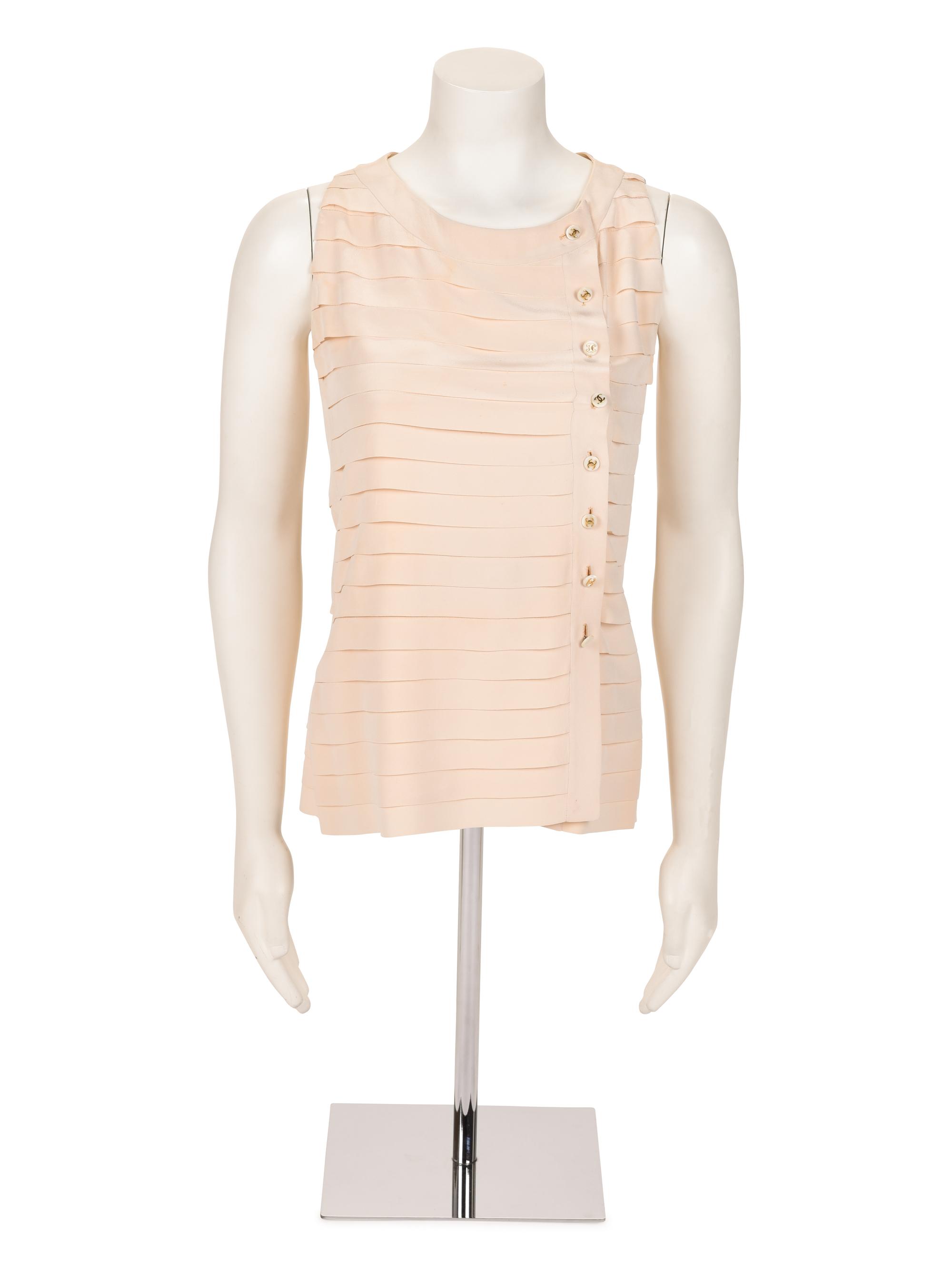 Unlabeled Haute Couture Pleated Top, Attributed to Chanel, 1990-2000s