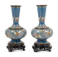 Two Pairs of Chinese Cloisonné Vases
