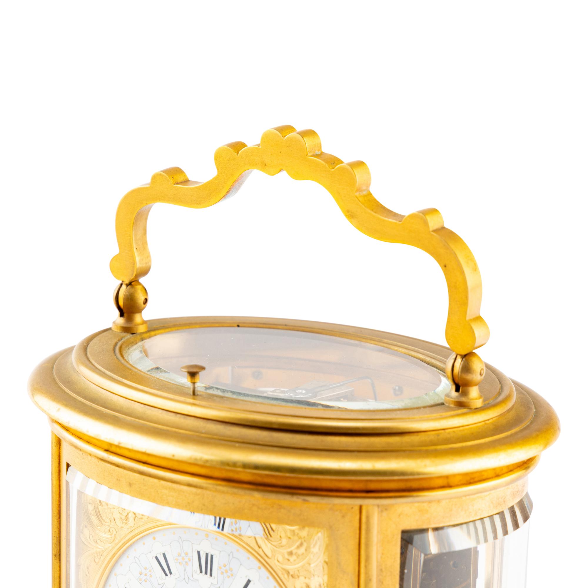 A French Gilt Brass Grande Sonnerie Carriage Clock