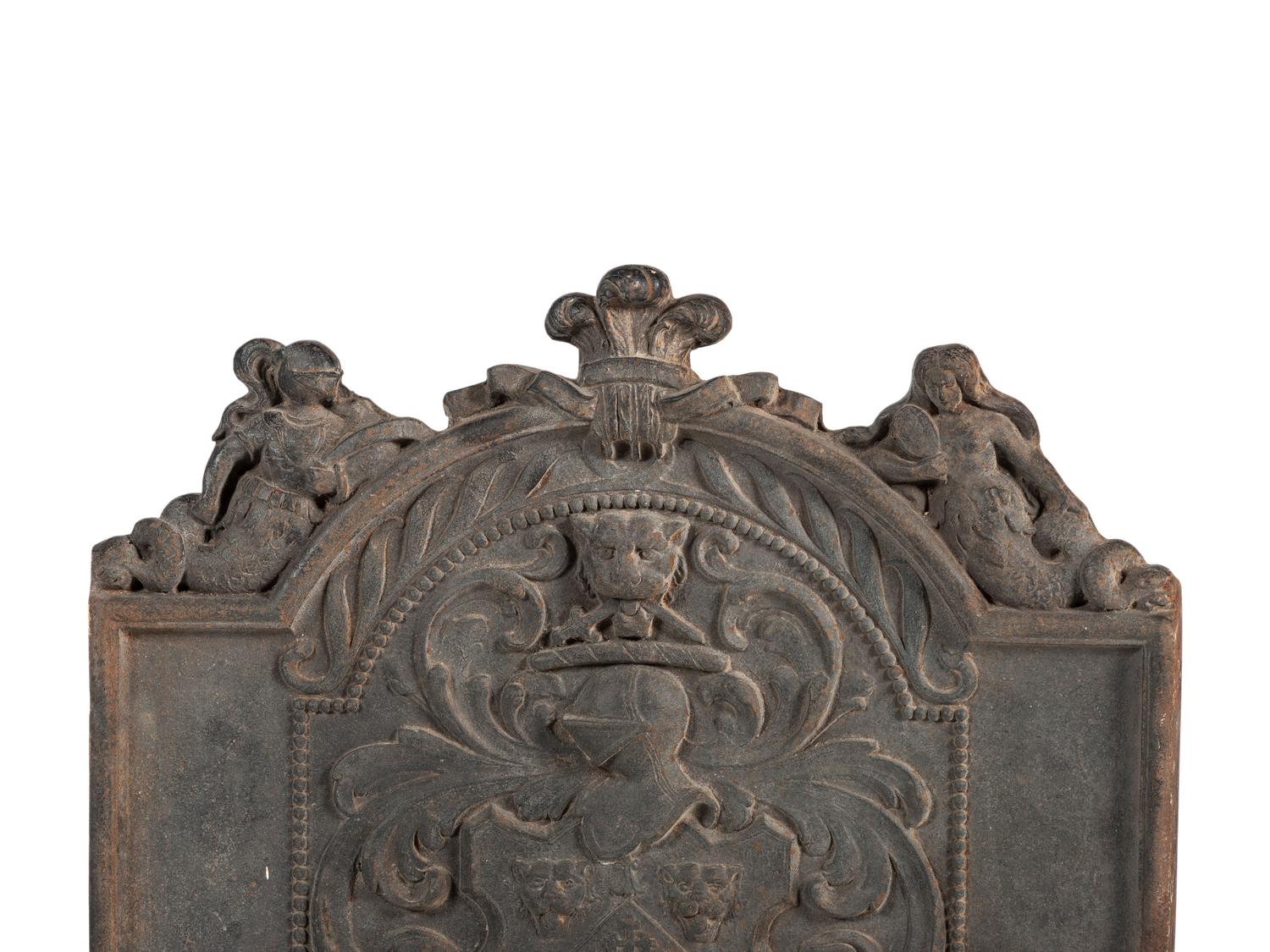 An English Cast Iron Armorial Fire Back