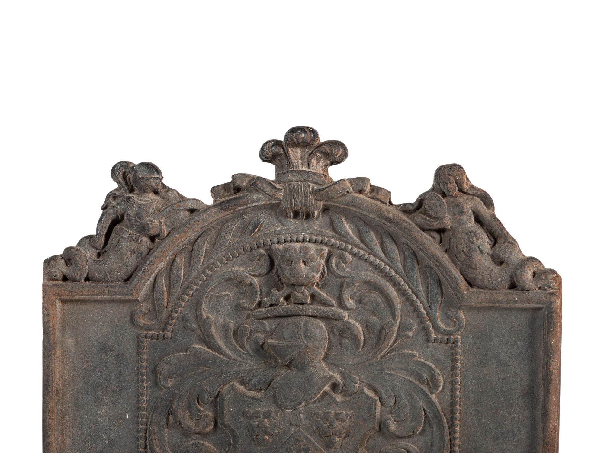 An English Cast Iron Armorial Fire Back